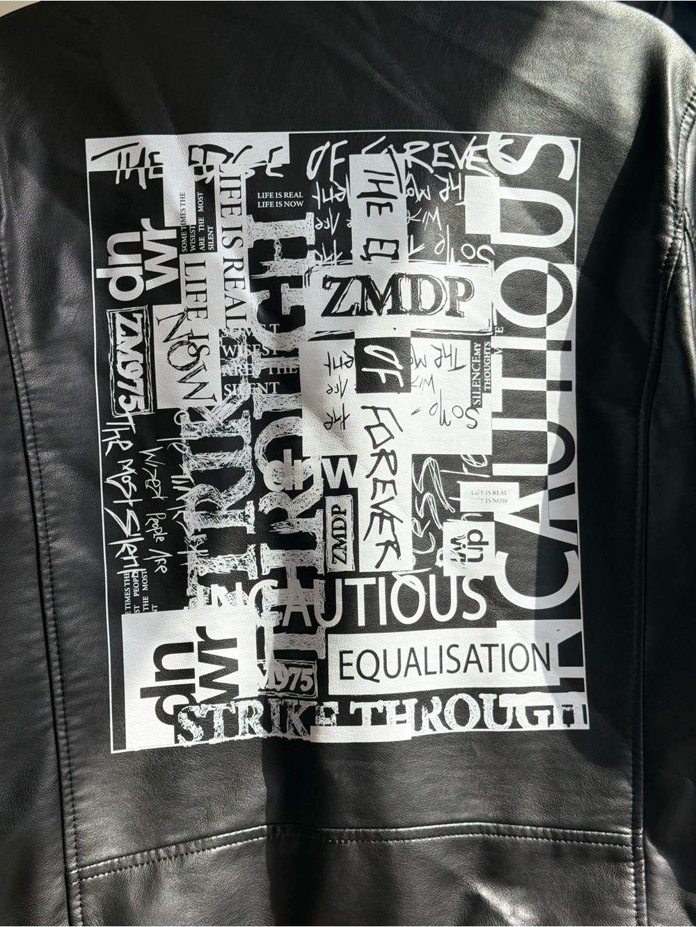 Zara Black Leather Moto Jacket - Men - Picture 5 of 5